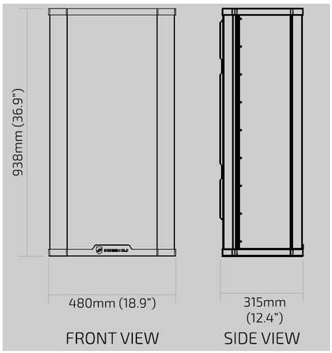 Specs Diagram - Front and Side View